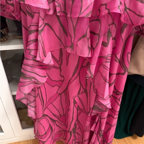 NWT Ted Baker Size 2 Pink Midi Pinafore Dress with Tie Waist - Picture 3 of 9